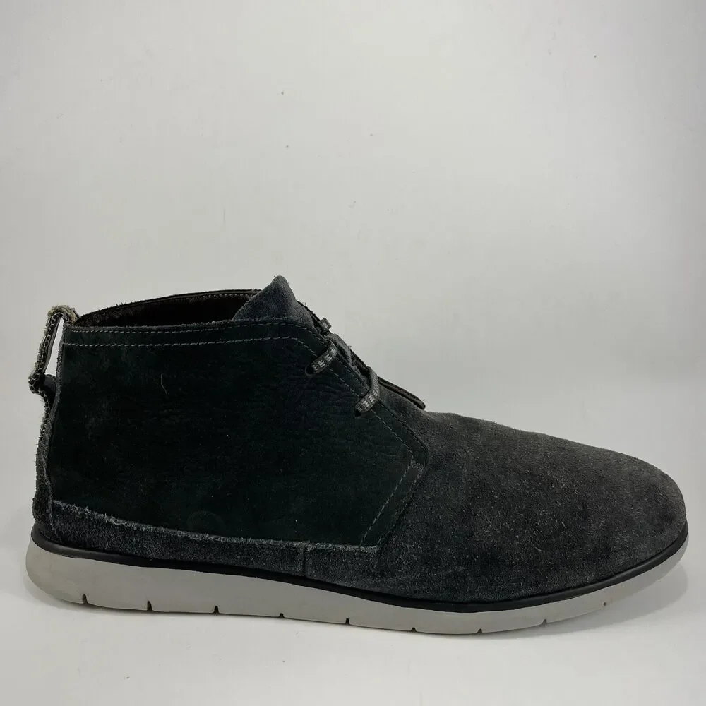 UGG Freamon Waterproof Blue Leather Black Lace Up Ankle Boots Mens Size 13